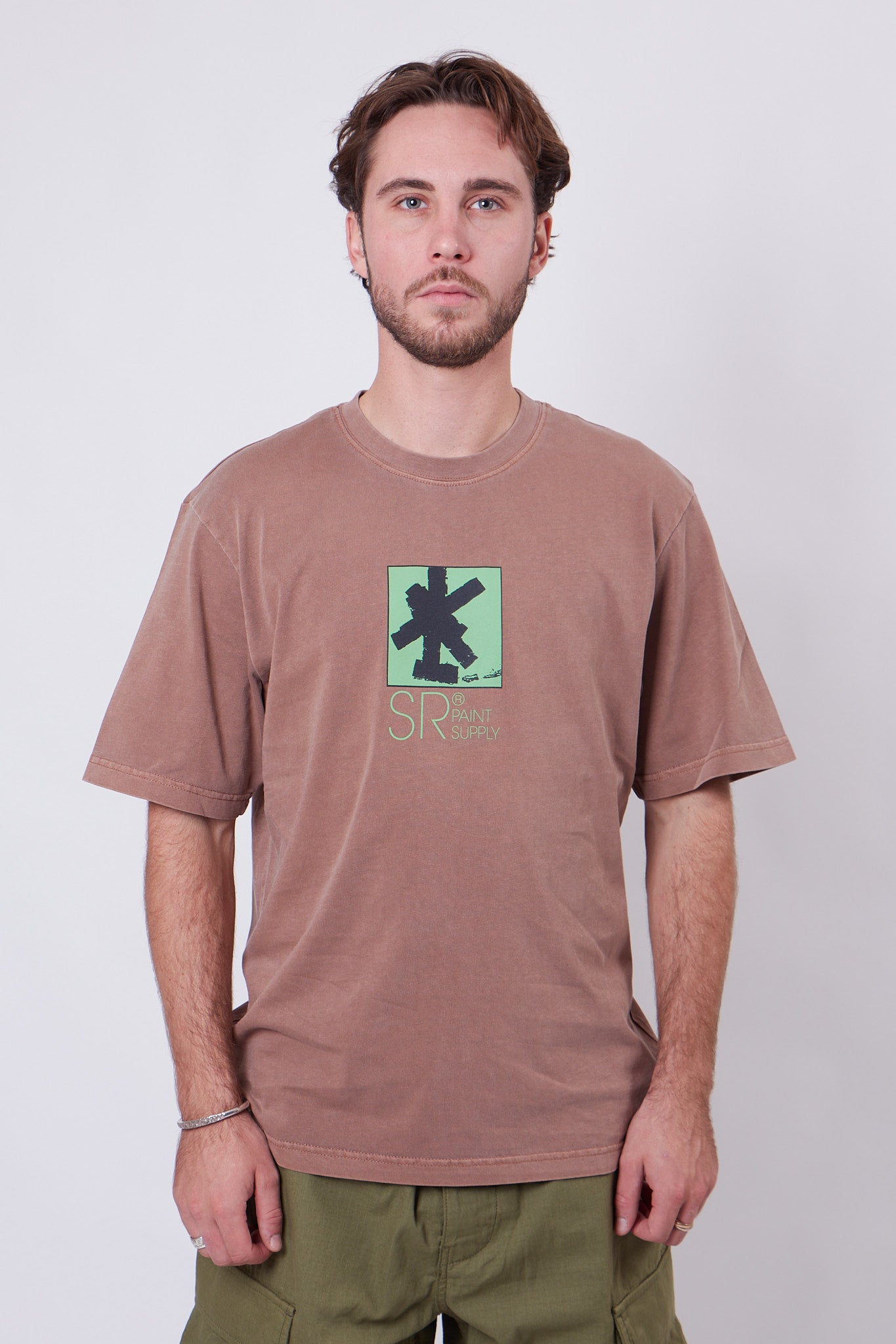 Brush Squares Tee Acorn