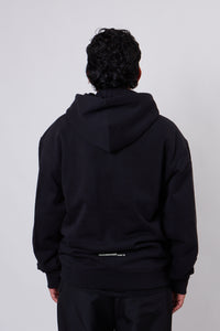 Loose Fit Hoodie Languages Print Black
