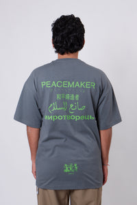 Loose Fit T-Shirt Language Print Gray