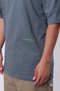 Loose Fit T-Shirt Language Print Gray