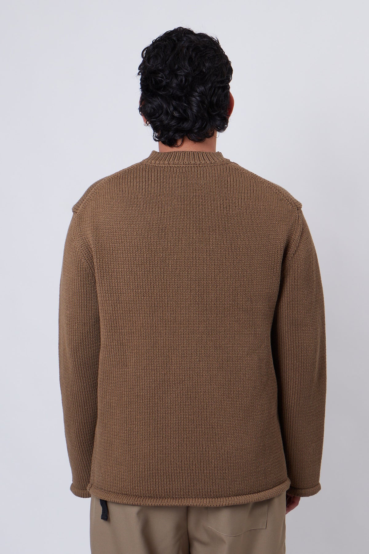 Shoulder Zip Knit Beige