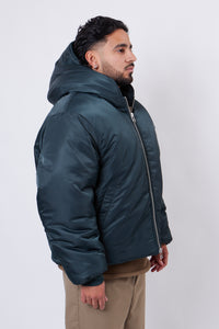 Cropped Hood Bomber Dark Green