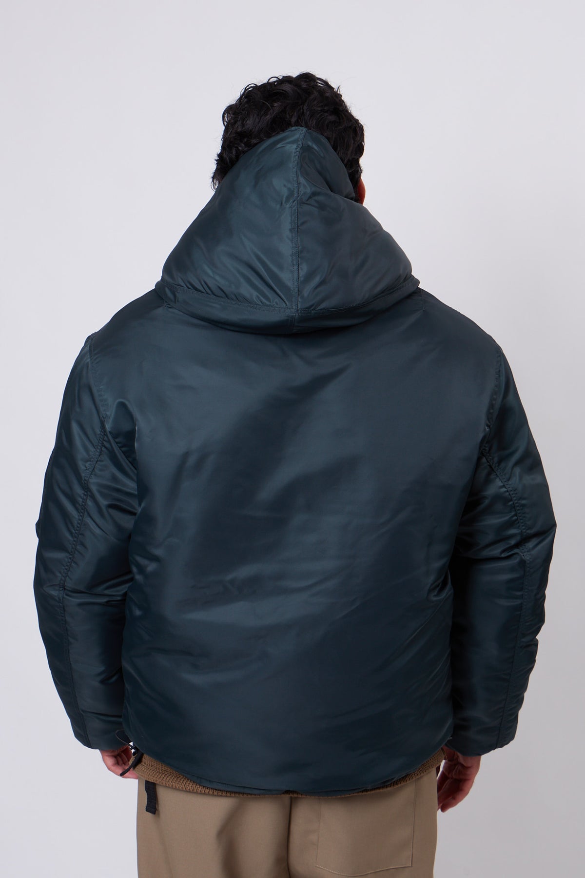 Cropped Hood Bomber Dark Green