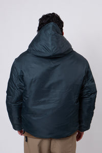 Cropped Hood Bomber Dark Green