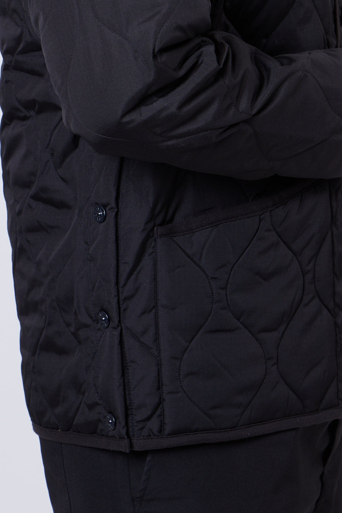 Unisex Military Crew Neck Down Jacket Black