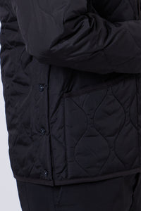 Unisex Military Crew Neck Down Jacket Black