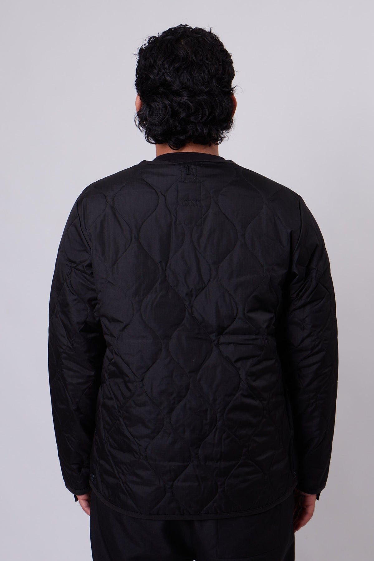 Unisex Military Crew Neck Down Jacket Black