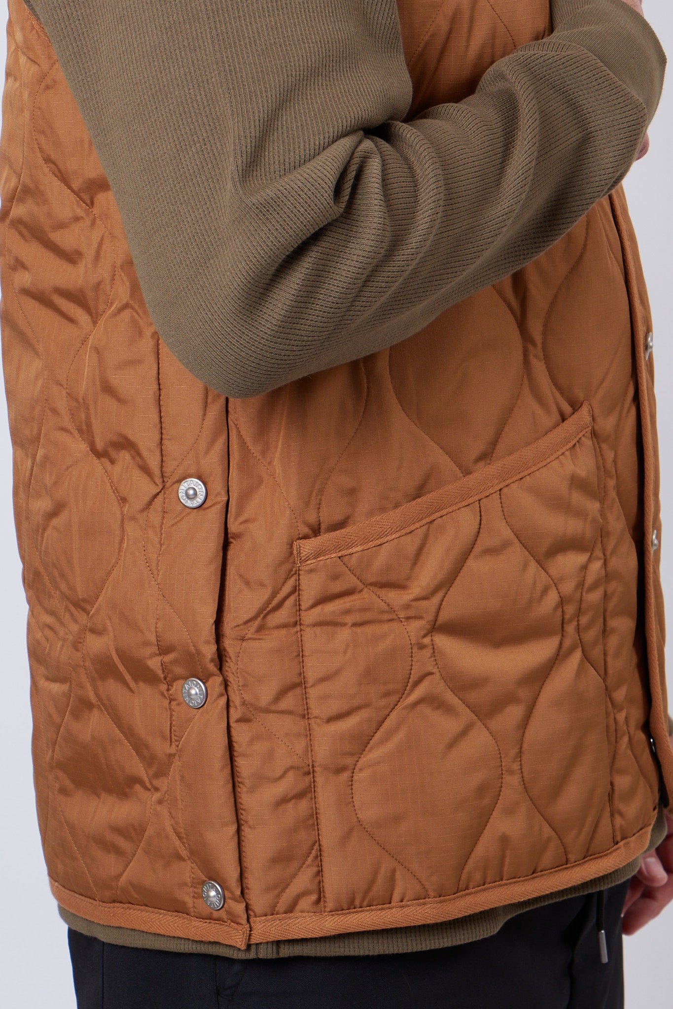 Military V Neck Snap Button Down Vest