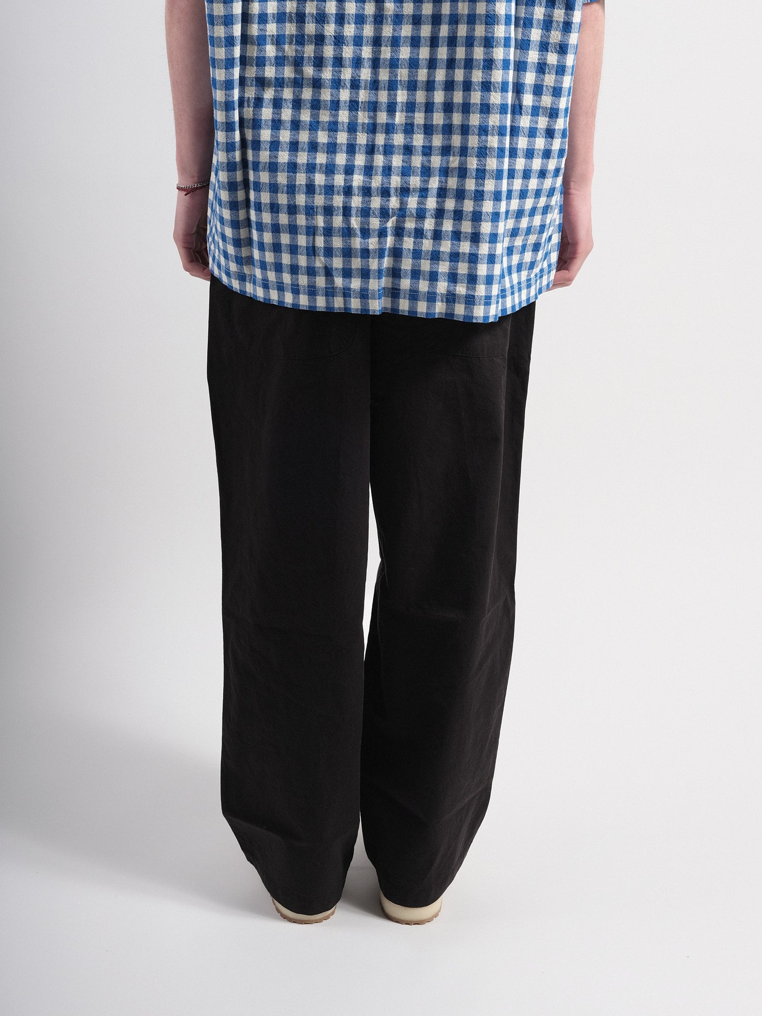 TWO TUCK WIDE PANTS Black