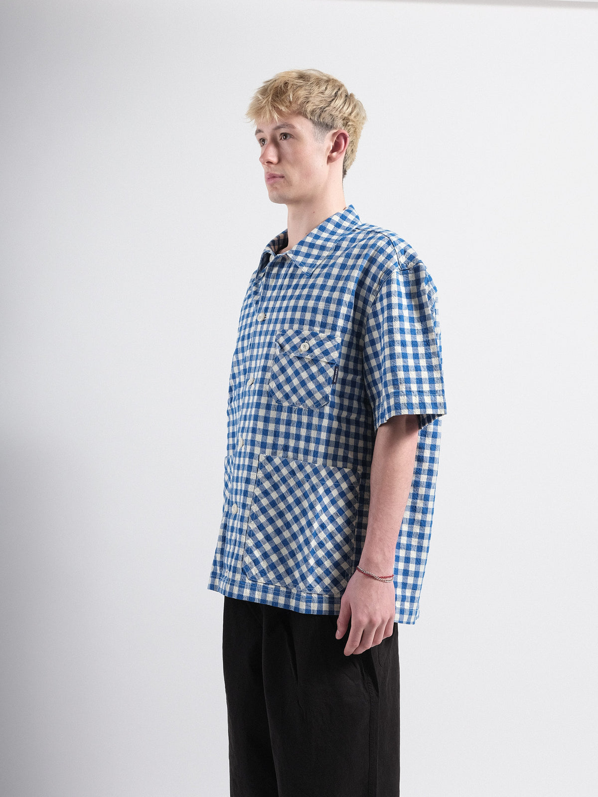 VESTE COURTE EN LIN À CARREAUX VICHY