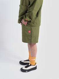 Red Box Nylon Belted Short Green