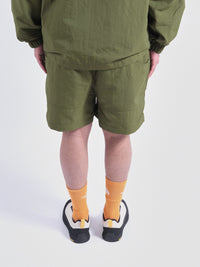 Red Box Nylon Belted Short Green