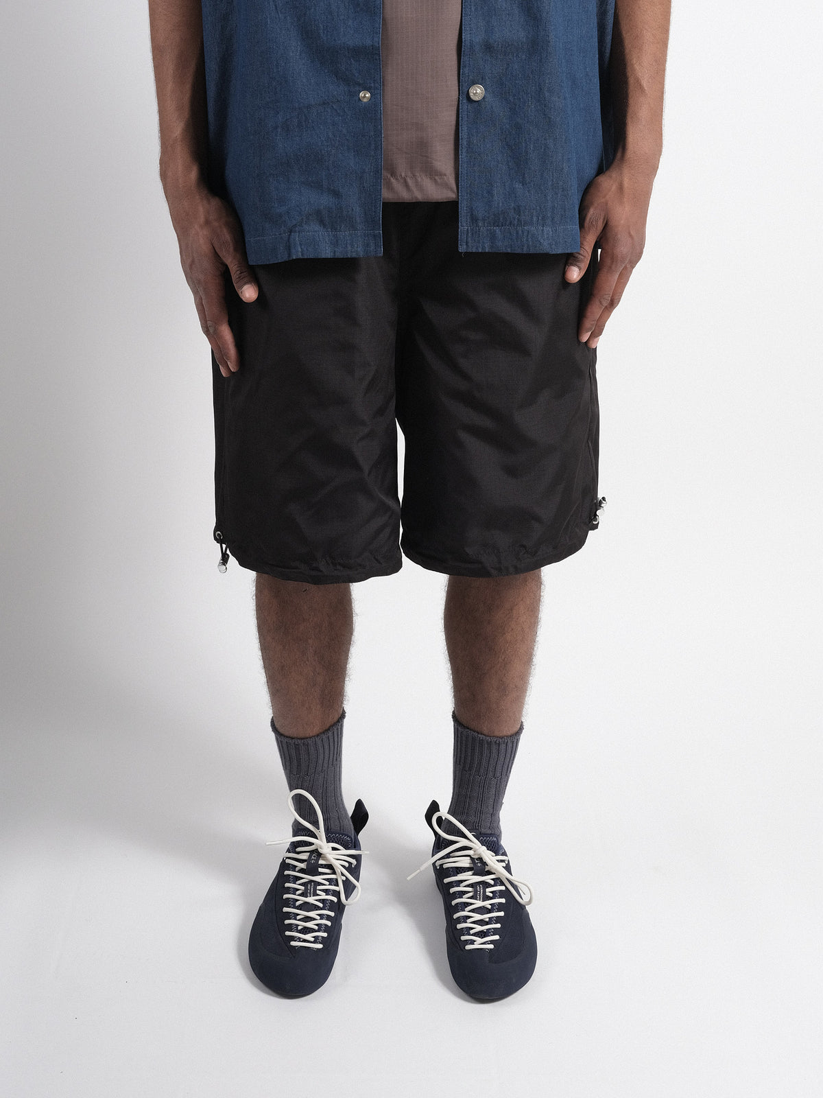 No Down Military Reversible Wide Short Indigo