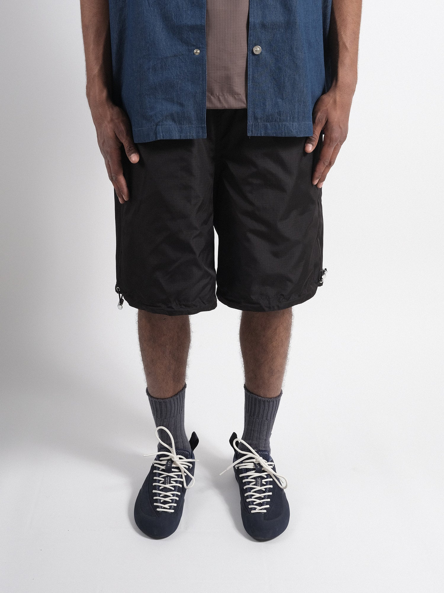 No Down Military Reversible Wide Short Indigo