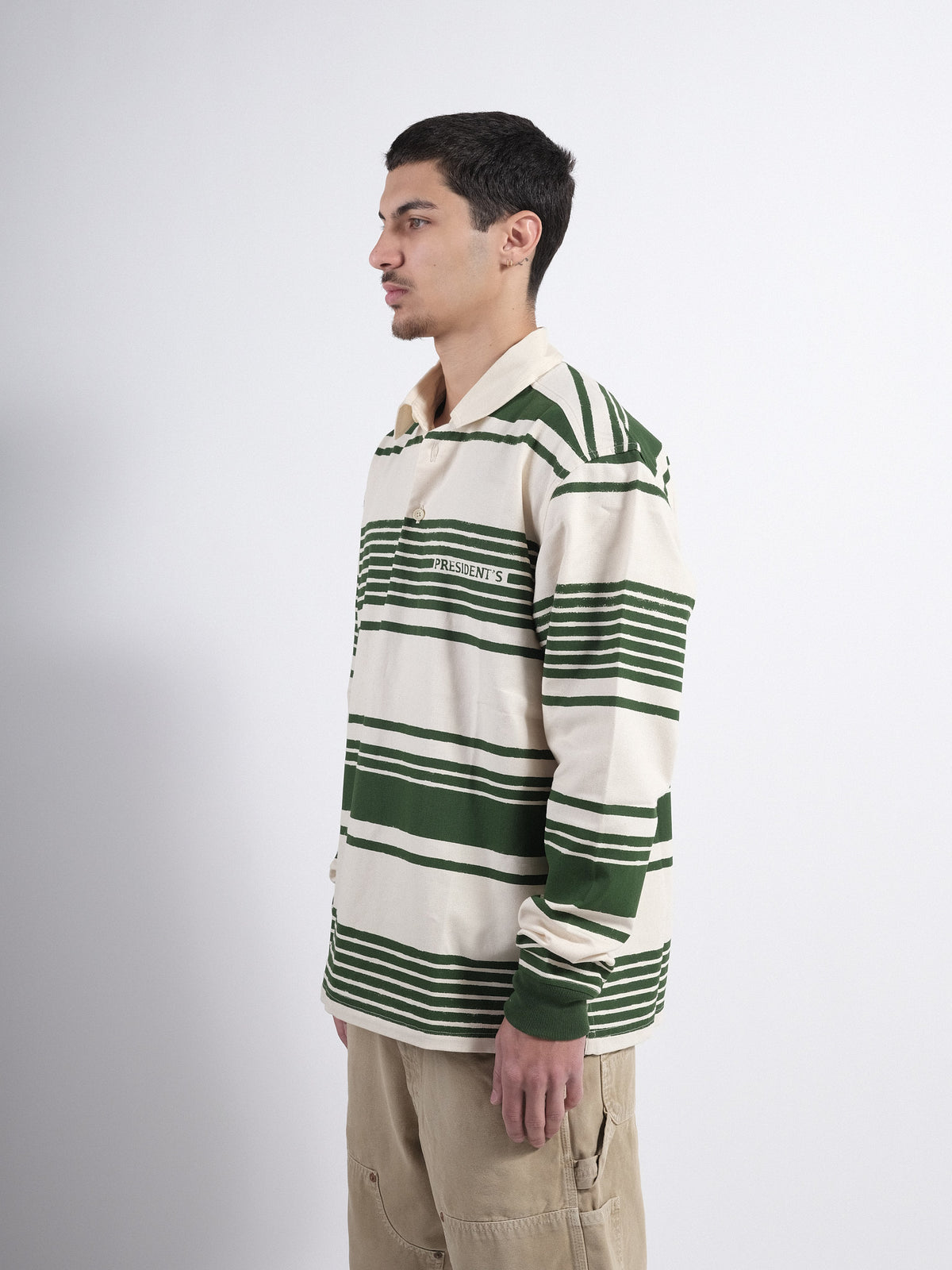 Polo L/S P'S Stripes Washed