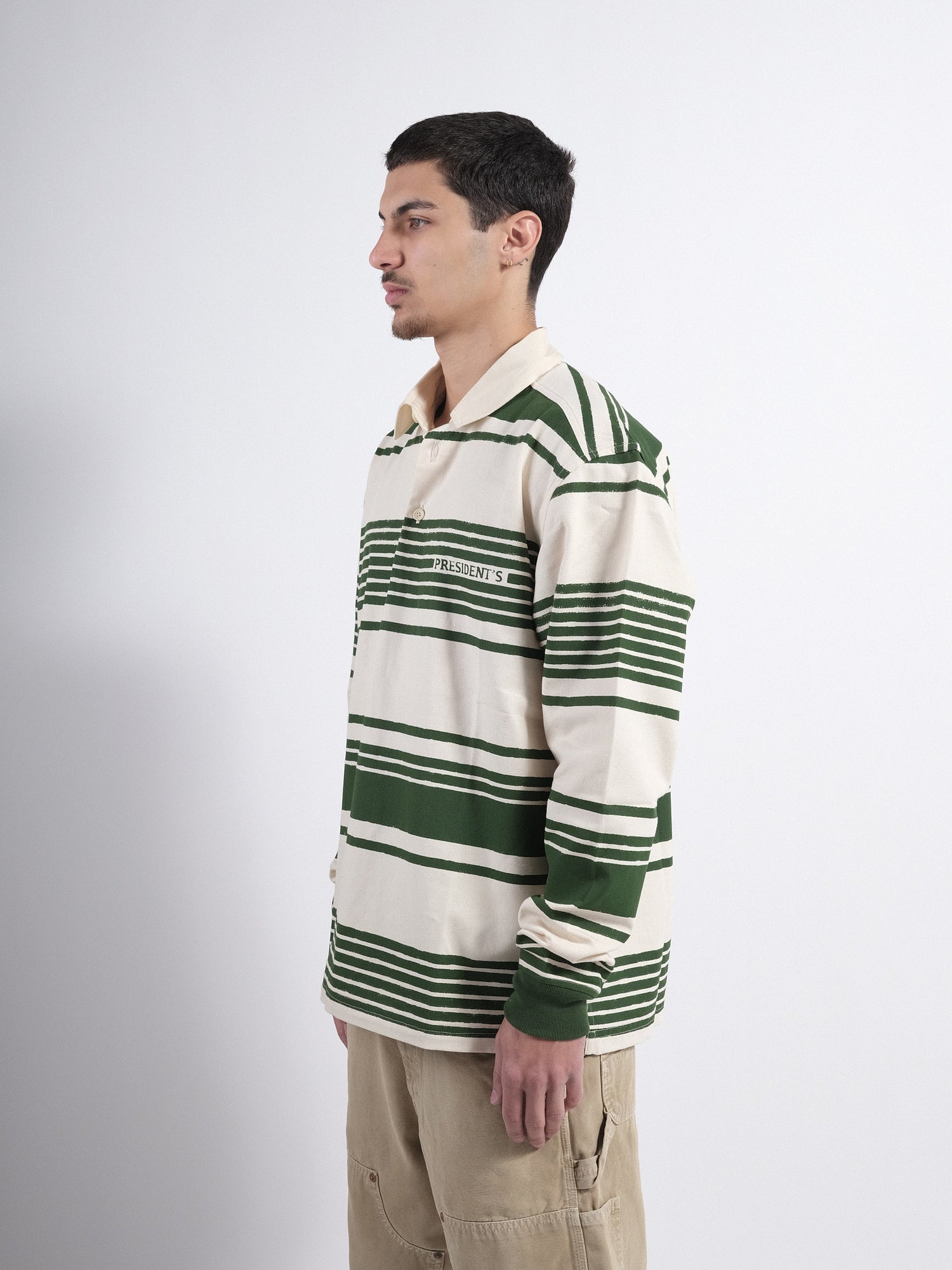 Polo L/S P'S Stripes Washed