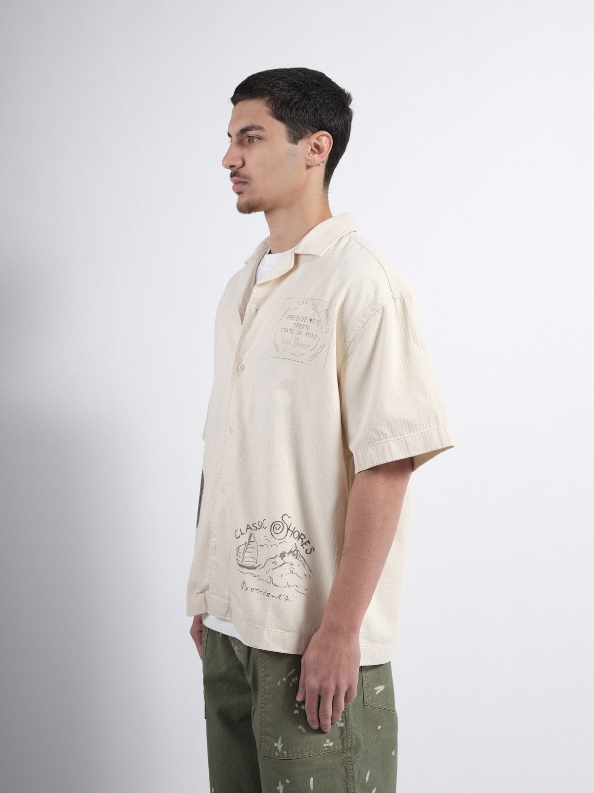 Shirt Reef P'S Herringbone Hand Printed