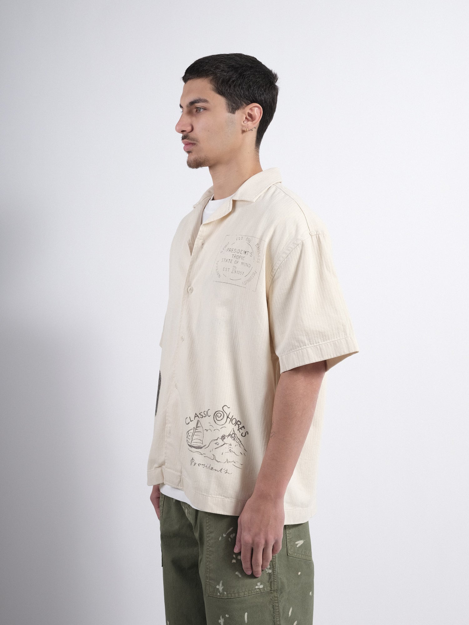 Shirt Reef P'S Herringbone Hand Printed