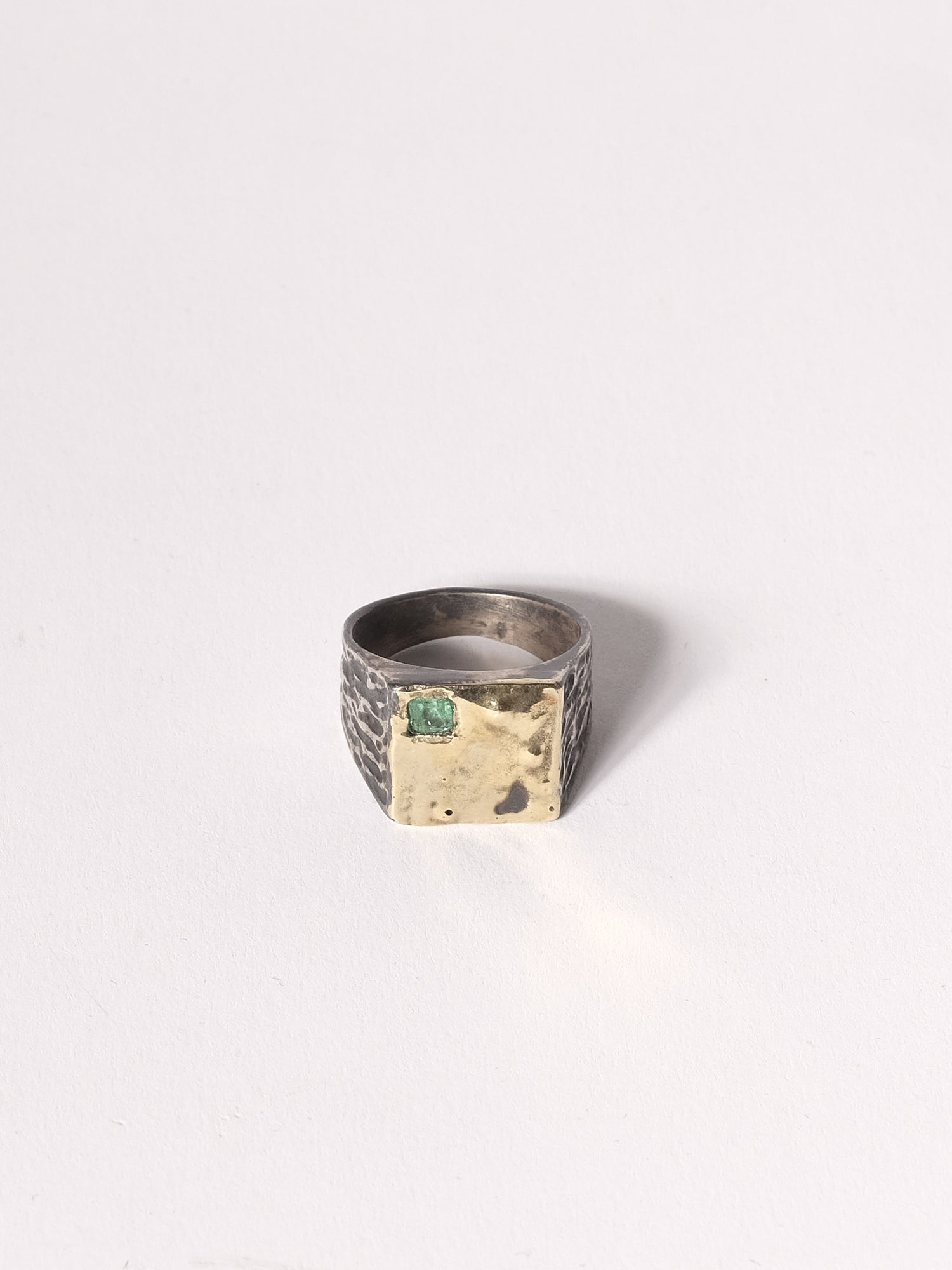 Bague Argent Or Emeraude