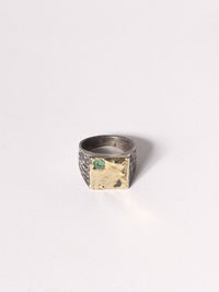 Bague Argent Or Emeraude