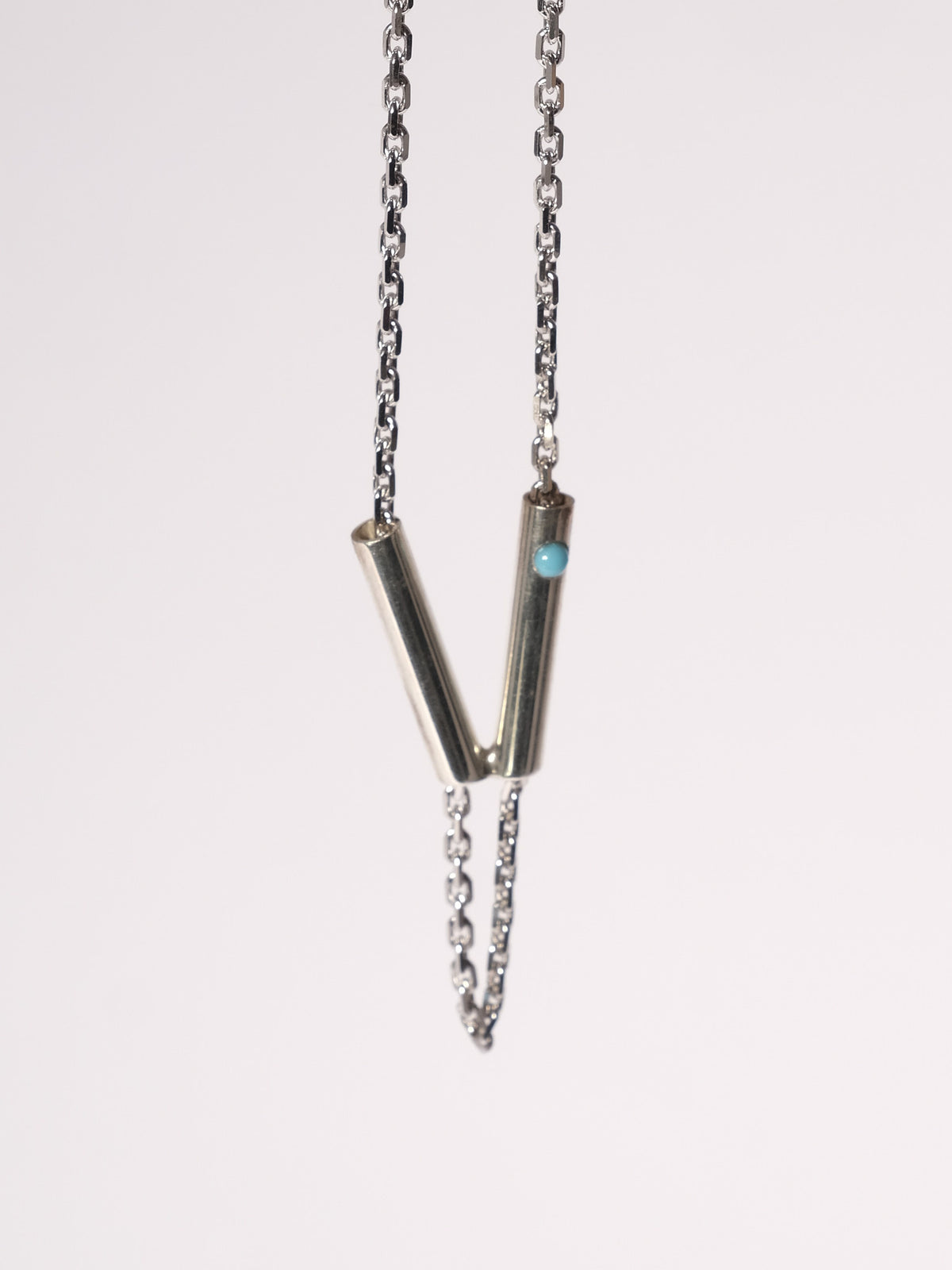 Sterling Silver Turquoise Tube Necklace