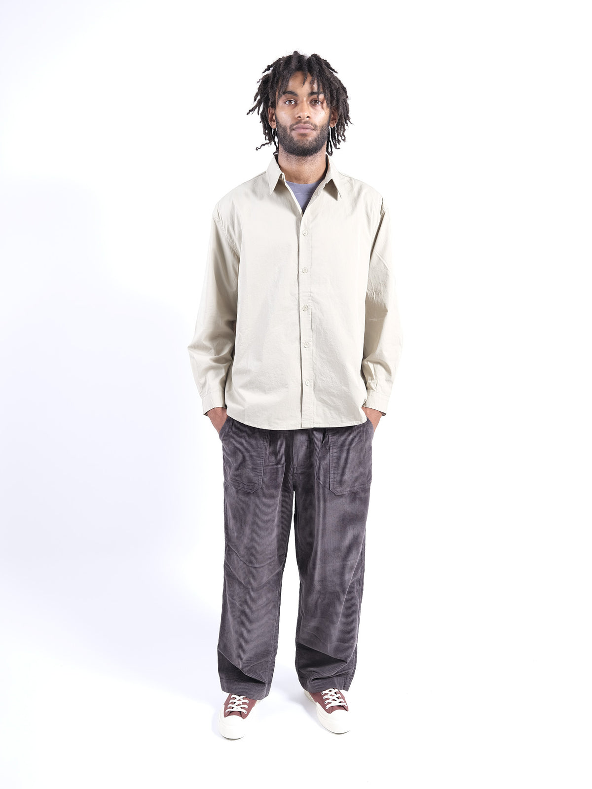 One Tuck Fatigue Corduroy Pants