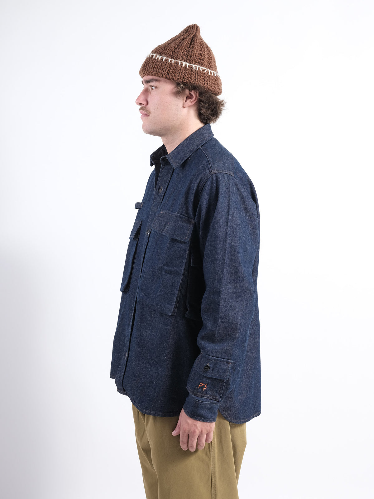 Shirt Camping P'S Denim cotton & wool Rinse Denim