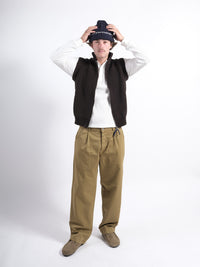 Heavy rib zip Vest P'S Merino wool