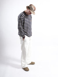 T-Shirt L/S P'S Slub stripe jersey Washed