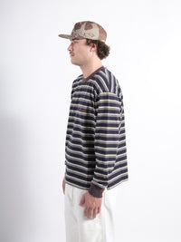 T-Shirt L/S P'S Slub stripe jersey Washed