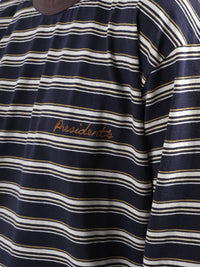 T-Shirt L/S P'S Slub stripe jersey Washed