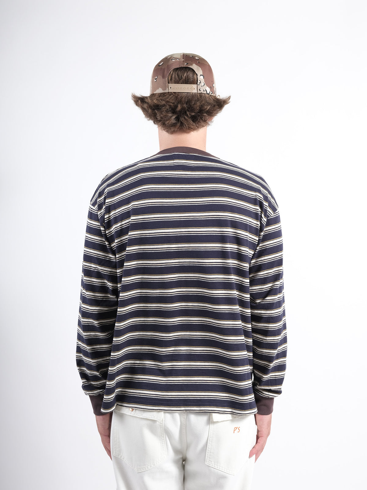 T-Shirt L/S P'S Slub stripe jersey Washed