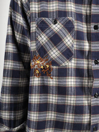 Shirt Rip P'S Check hand embroidery Flower