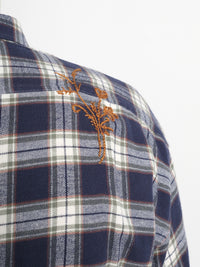 Shirt Rip P'S Check hand embroidery Flower