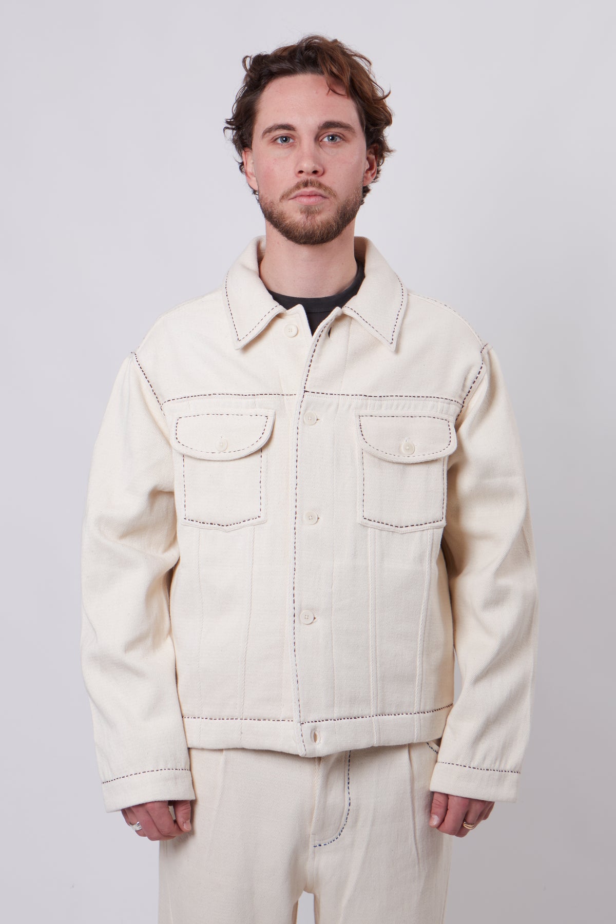 Denim Kantha Embroided Jacket