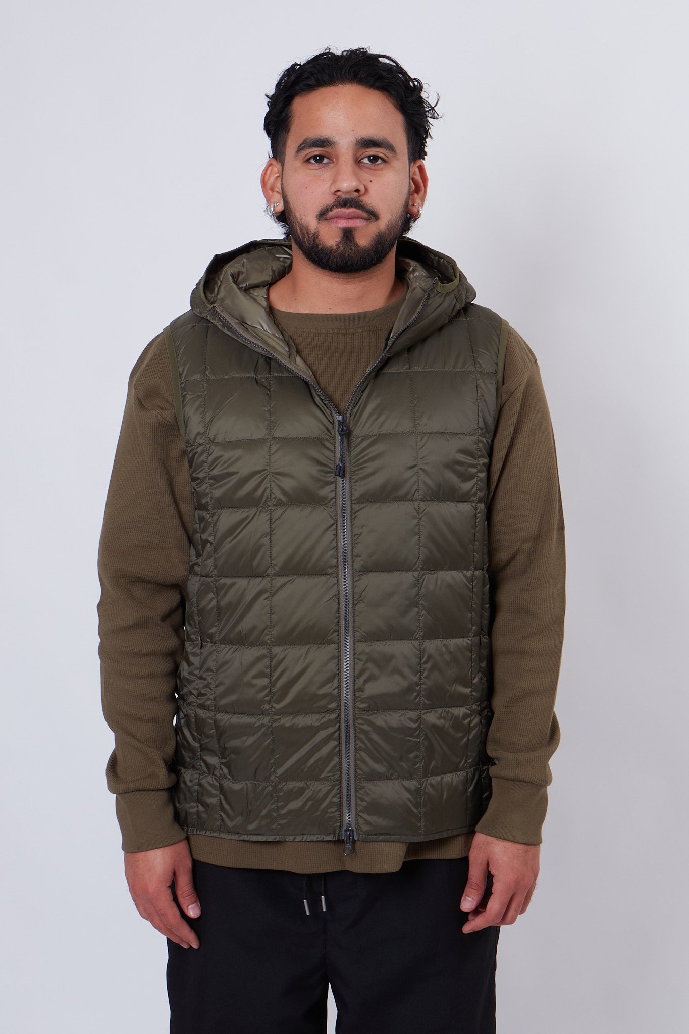 Hood W-Zip Down Vest