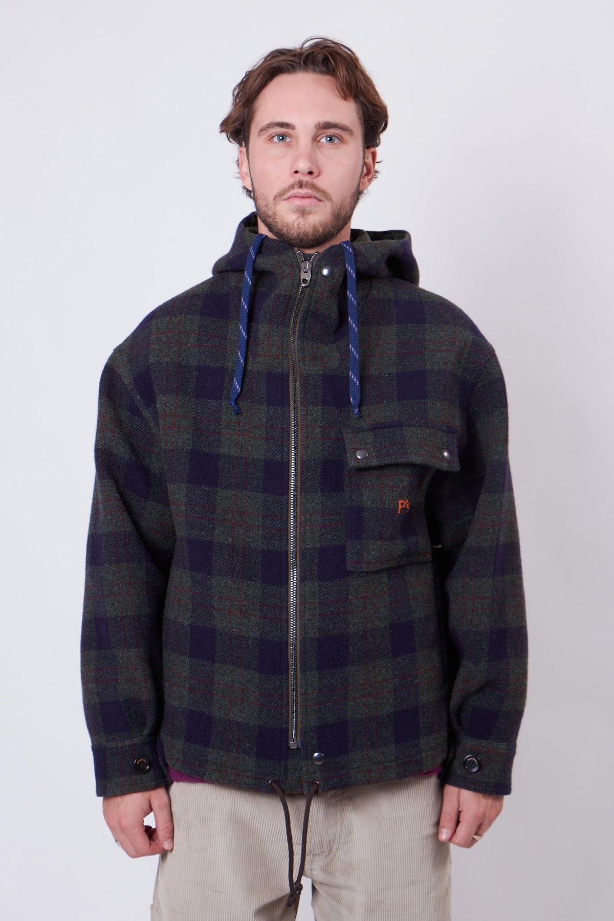 Jacket Archy P'S Wool Check Blue Green