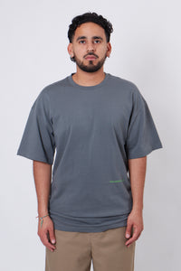 Loose Fit T-Shirt Language Print Gray