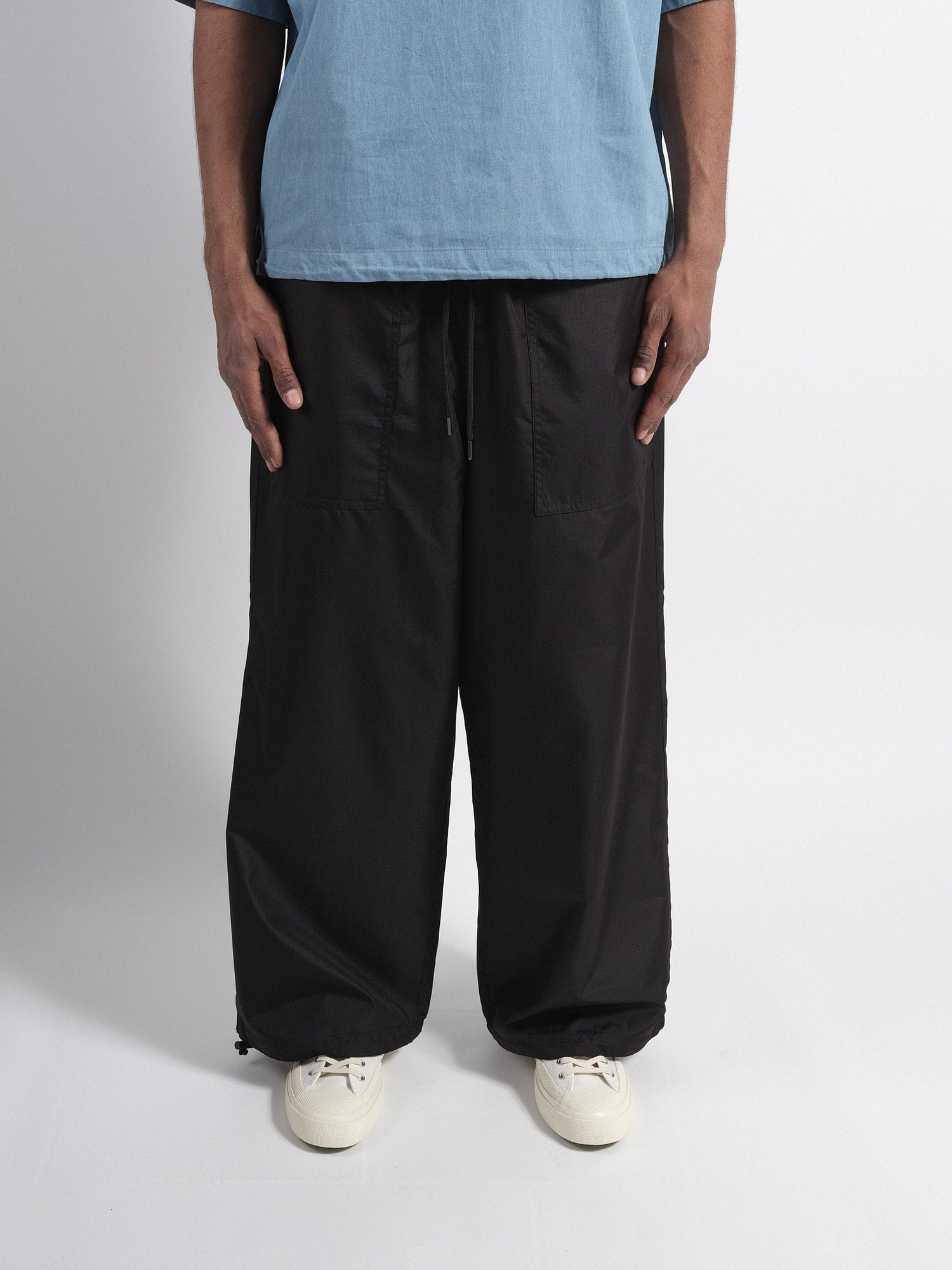 Non-Down Reversible Wide Leg Military Pant Black