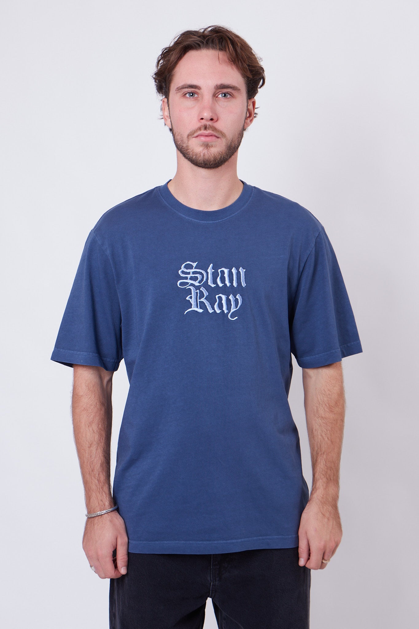Olde Script Tee Washed Navy
