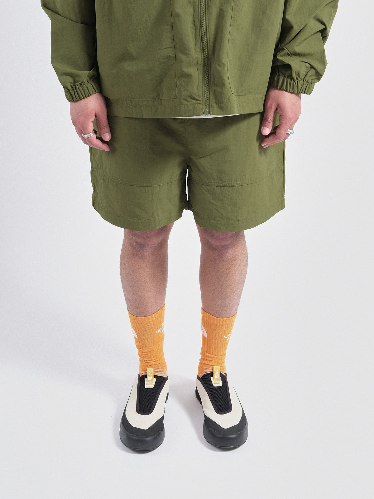 Red Box Nylon Belted Short Green