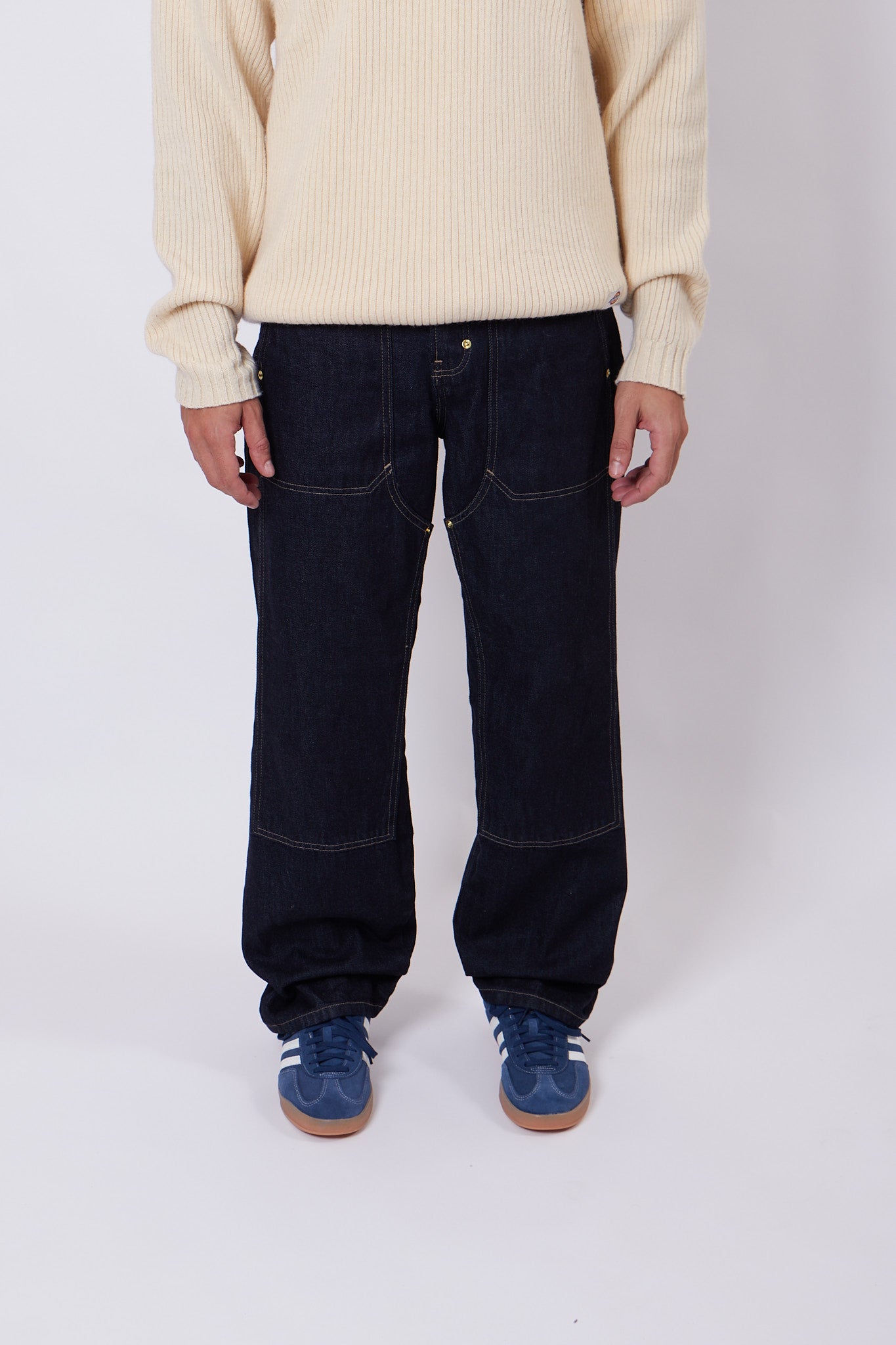 Selvedge Double Knee Denim Rinsed