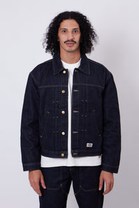 Selvedge Pleated Denim Jacket Rinsed