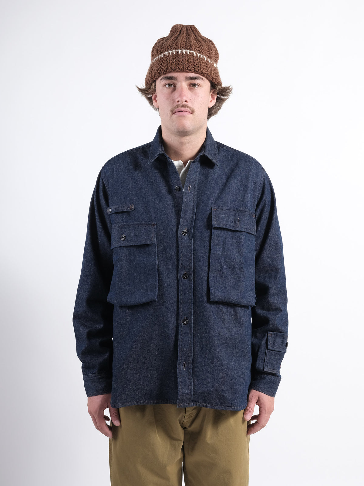 Shirt Camping P'S Denim cotton & wool Rinse Denim