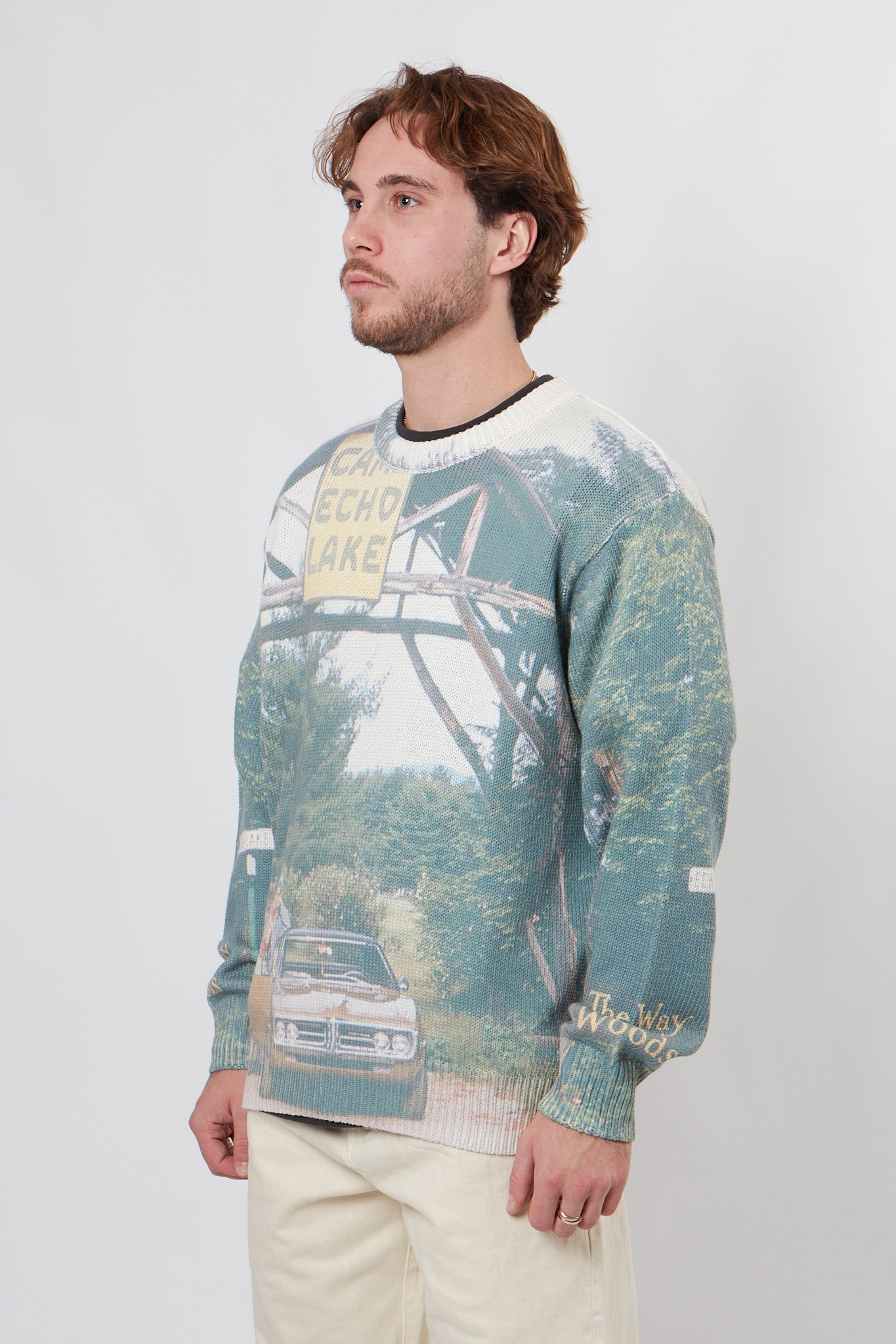 Crew Neck P'S Print Camp Echo Lake