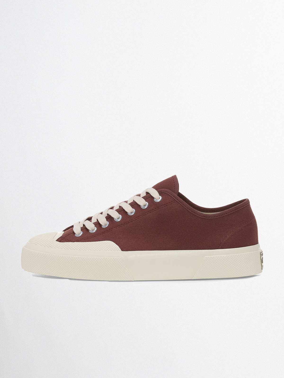 2432 WORKS LOW CUT COTTON CANVAS BROWN-OFF WHITE