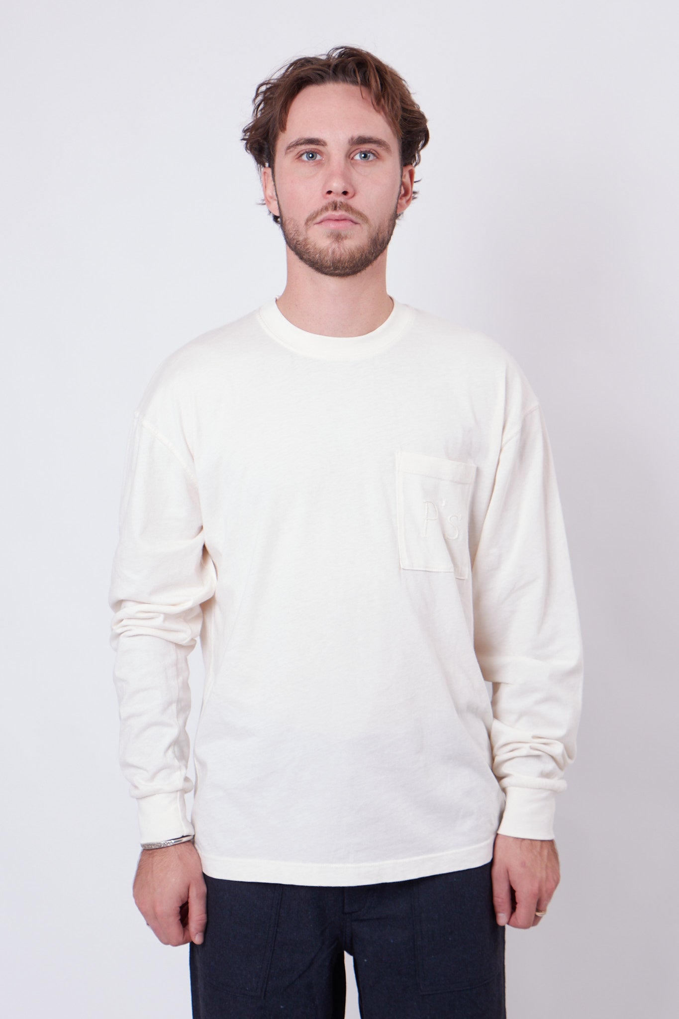 T-Shirt LS P'S Jersey Logo Cornelly Off White