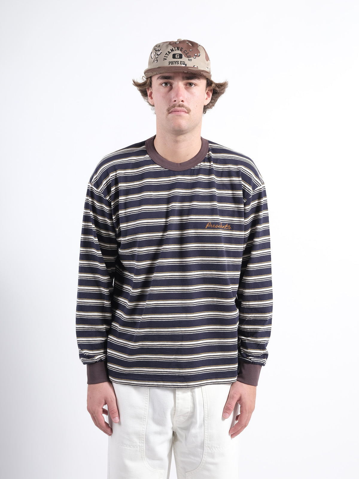 T-Shirt L/S P'S Slub stripe jersey Washed