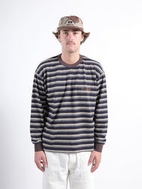 T-Shirt L/S P'S Slub stripe jersey Washed