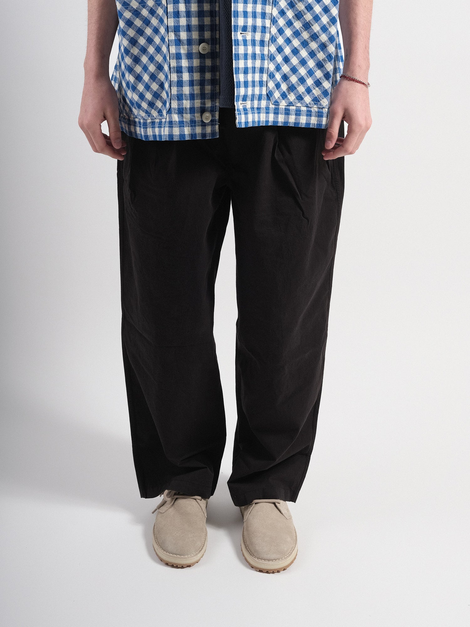 TWO TUCK WIDE PANTS Black